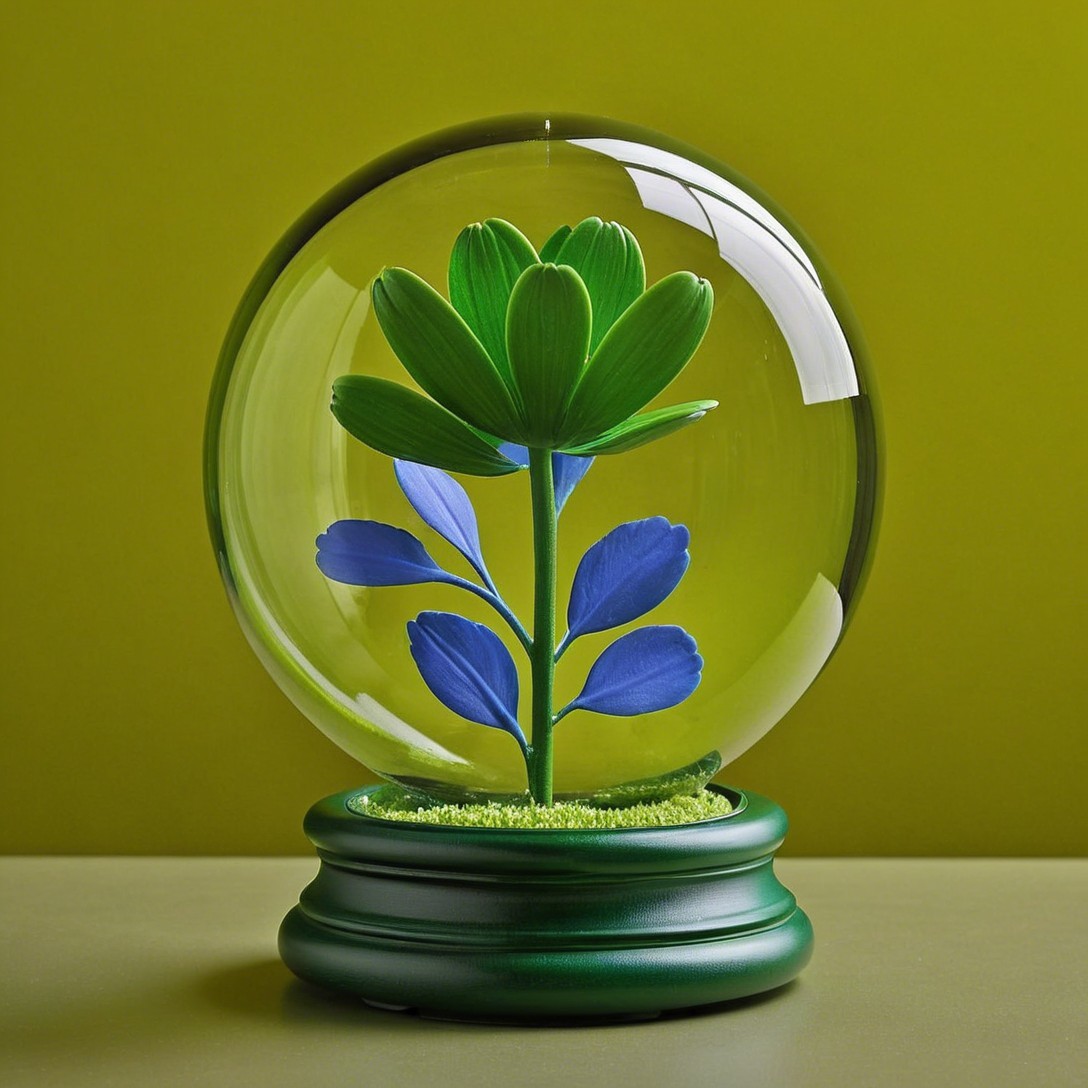Vibrant Glass Globe with Artificial Flower Arrangement