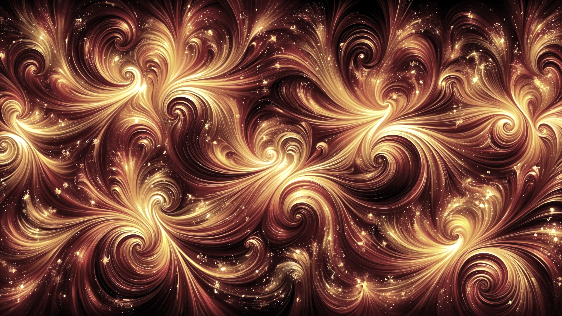Abstract Swirl of Golden and Fiery Hues in Motion