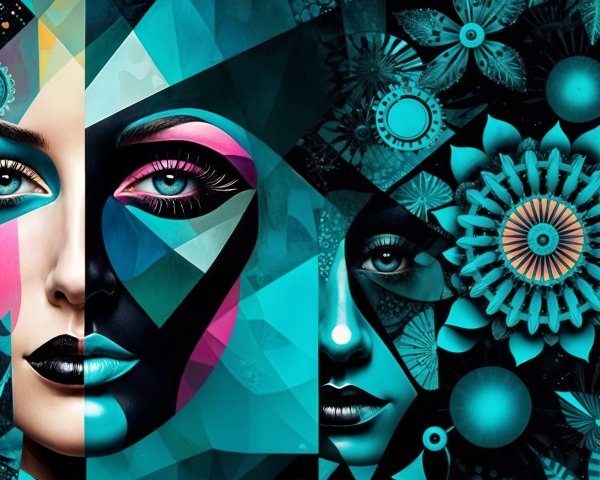 Vibrant Abstract Composition with Geometric Shapes