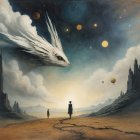 Surreal Landscape with Vibrant Colors and Fantasy Elements