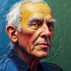 Portrait of an Older Man with Silver Hair and Colors