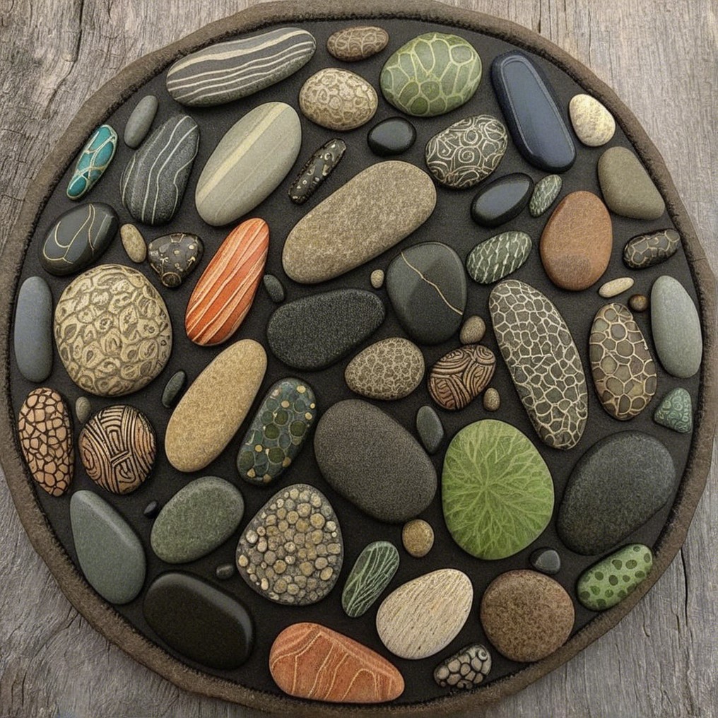 Circular Arrangement of Colorful Smooth Stones