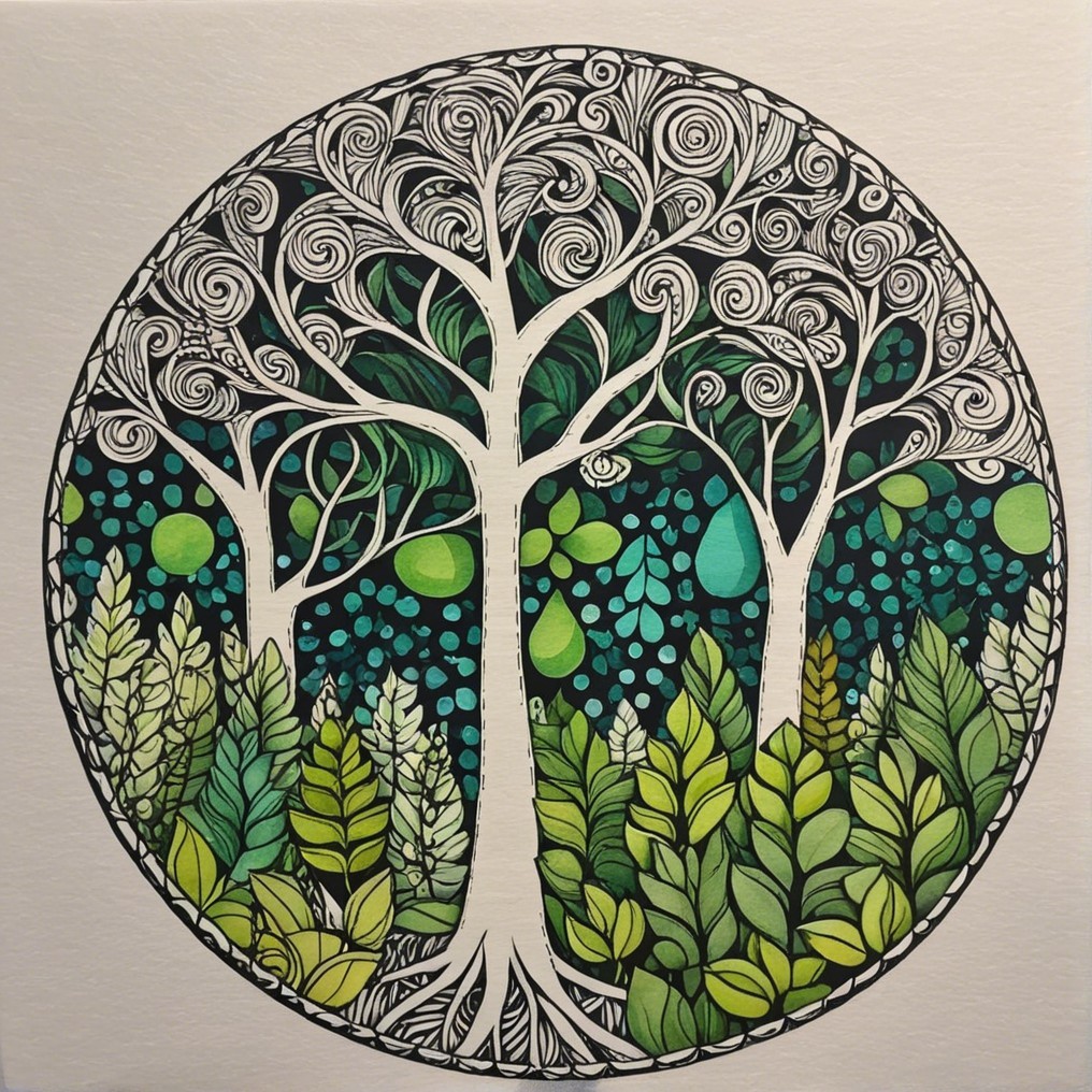 Circular Design of Stylized Trees and Foliage