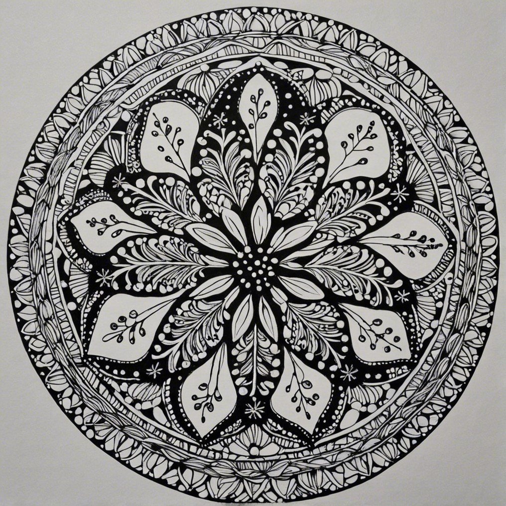 Circular Mandala Design with Intricate Patterns