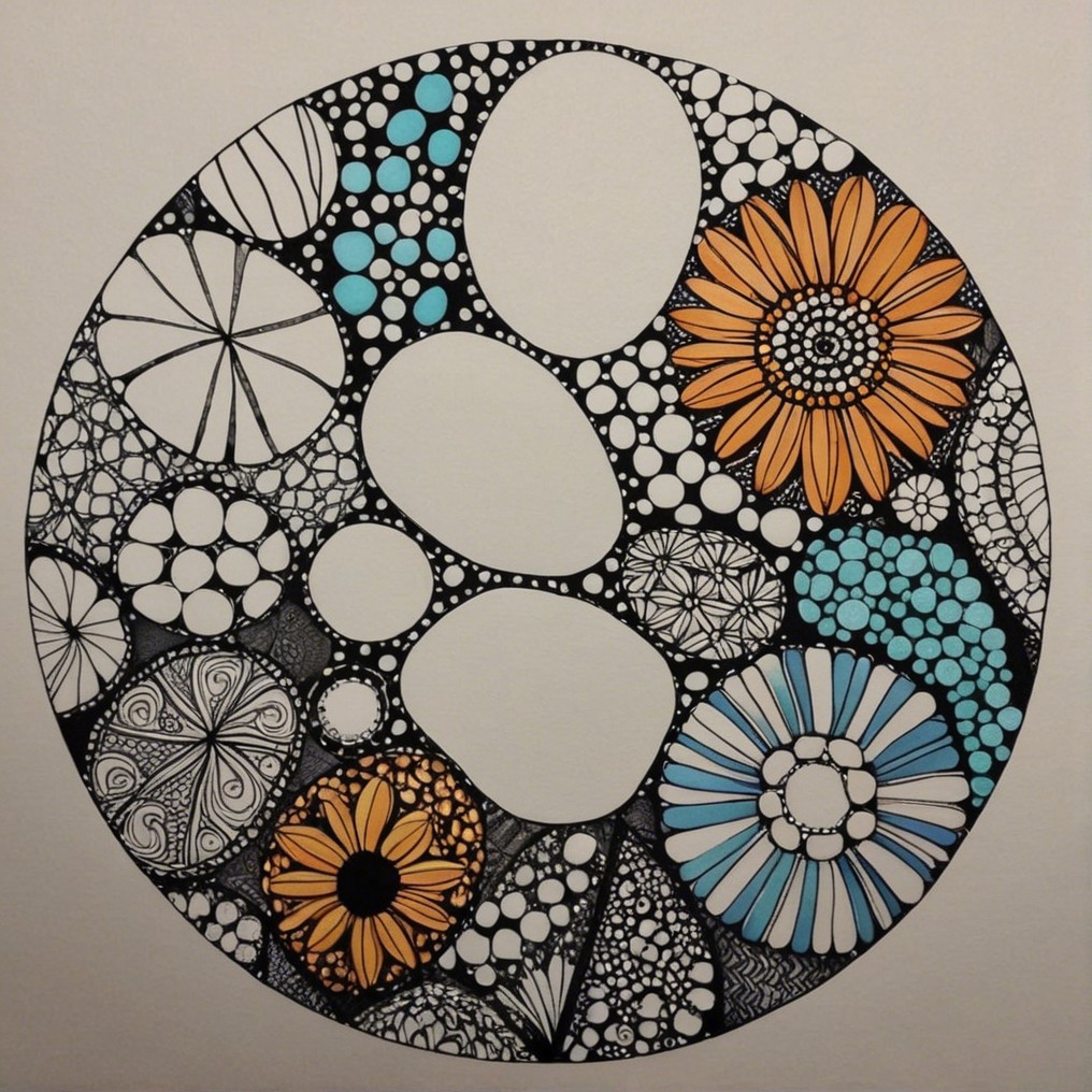 Circular Design with Interlocking Patterns and Colors