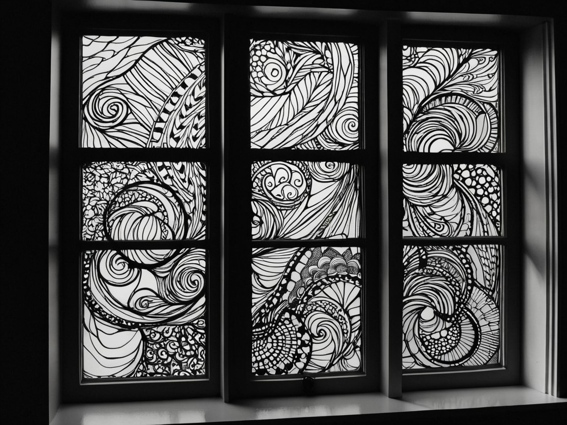 Intricate Black and White Patterned Window Designs