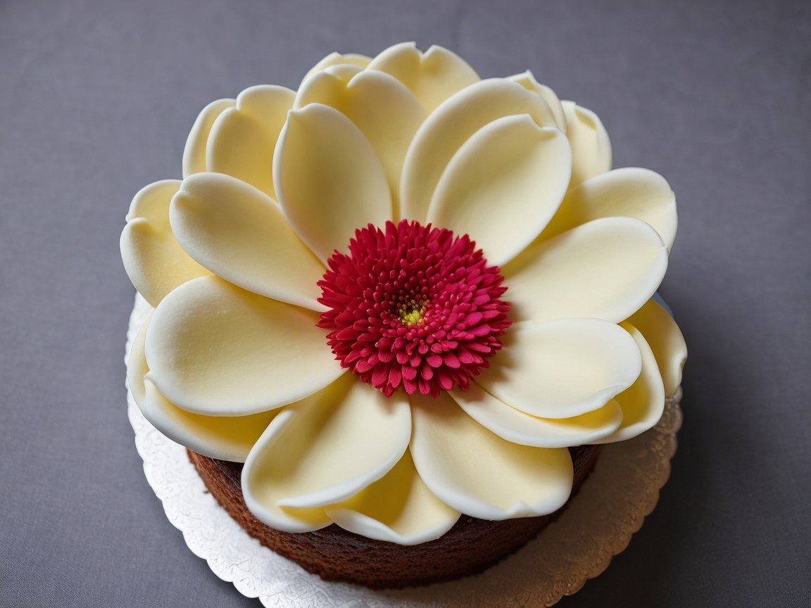 Elegant Cake with Floral Design and Edible Artistry