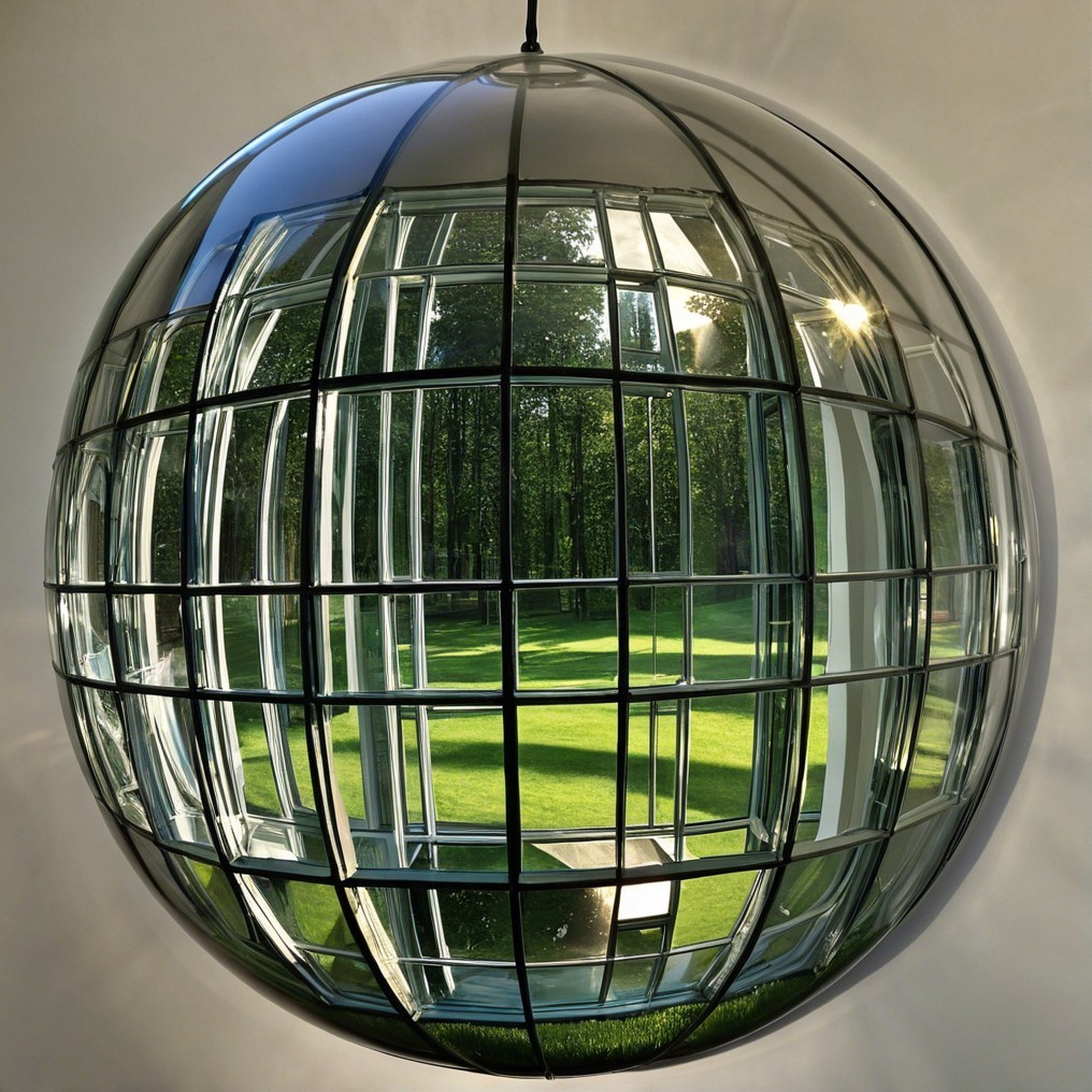 Spherical Mirror Reflecting Vibrant Outdoor Scene