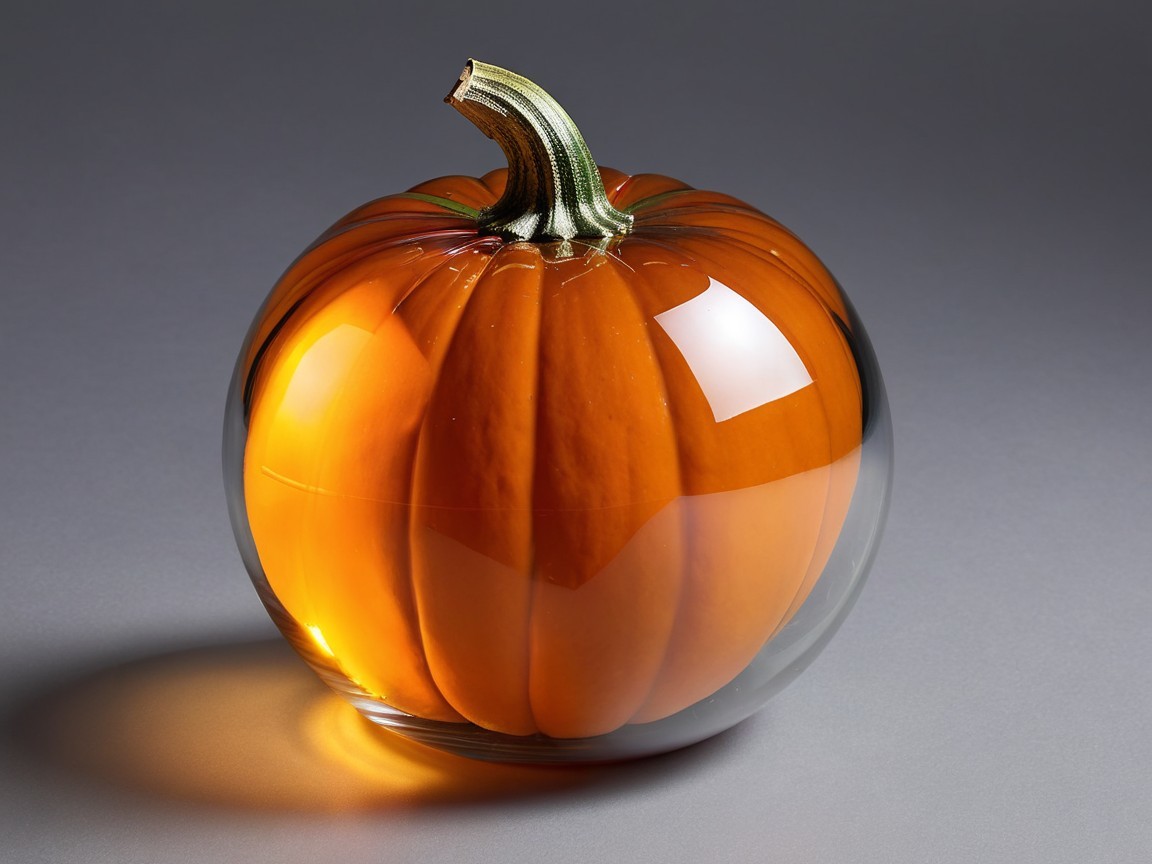 Glass Pumpkin Decor with Vibrant Orange Hue