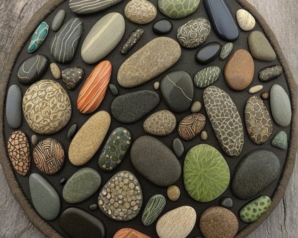 Circular Arrangement of Colorful Smooth Stones