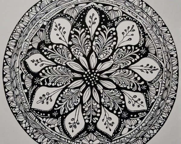 Circular Mandala Design with Intricate Patterns