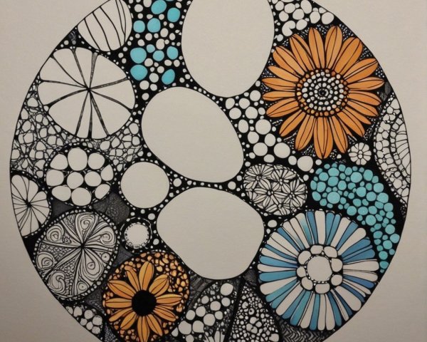 Circular Design with Interlocking Patterns and Colors