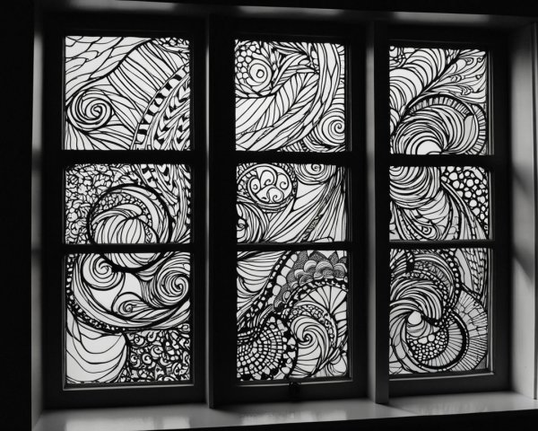 Intricate Black and White Patterned Window Designs