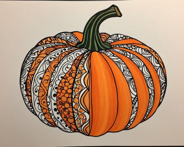 Vibrant Orange Pumpkin with Intricate Patterns