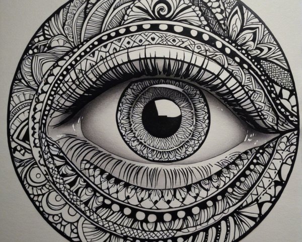 Artistic Eye Illustration with Decorative Patterns