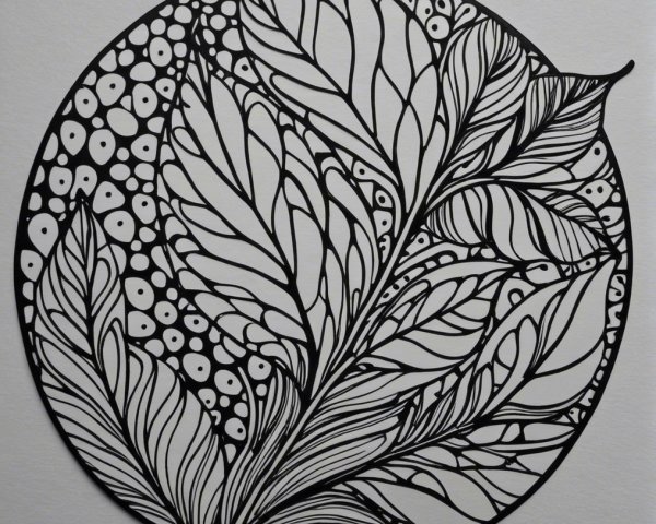 Intricate Black Papercut Design in Circular Frame