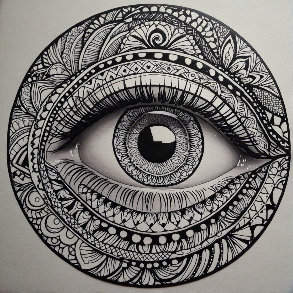 Artistic Eye Illustration with Decorative Patterns