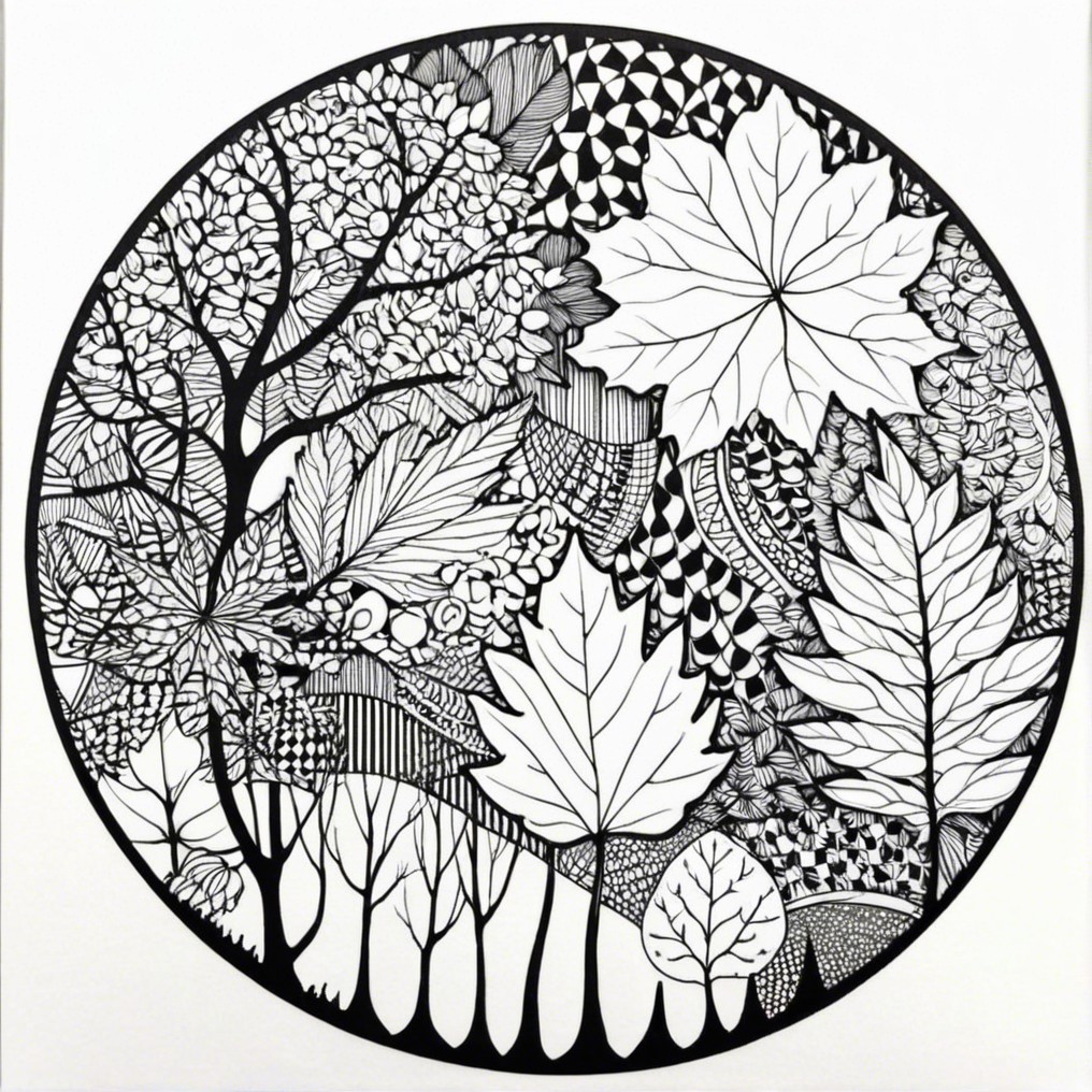 Circular Design of Intricate Trees and Leaves