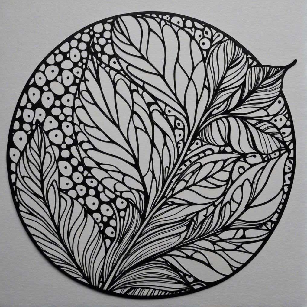 Intricate Black Papercut Design in Circular Frame