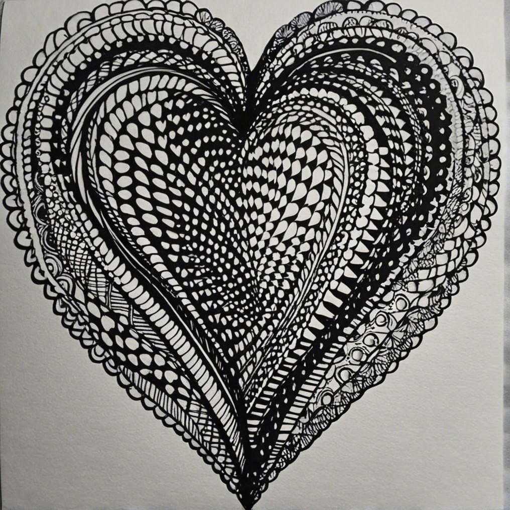 Intricately Designed Heart Silhouette with Patterns