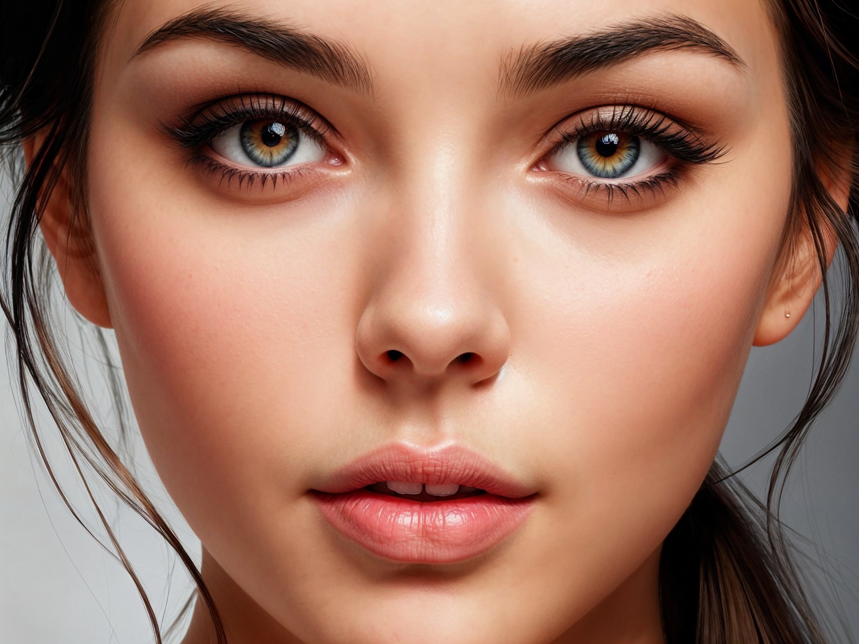 Close-Up Portrait of a Young Woman with Expressive Eyes