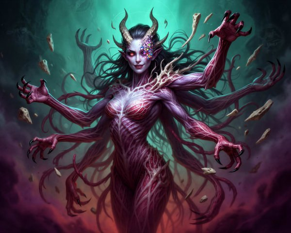 Sinister Demonic Woman in Fantasy Digital Art