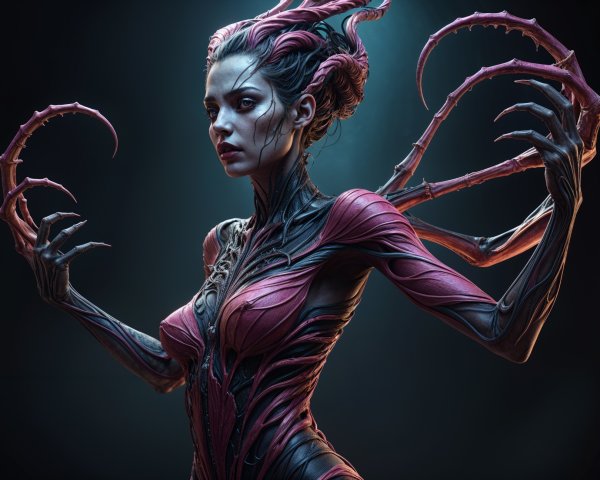 Alien-Inspired Female Figure with Unique Features
