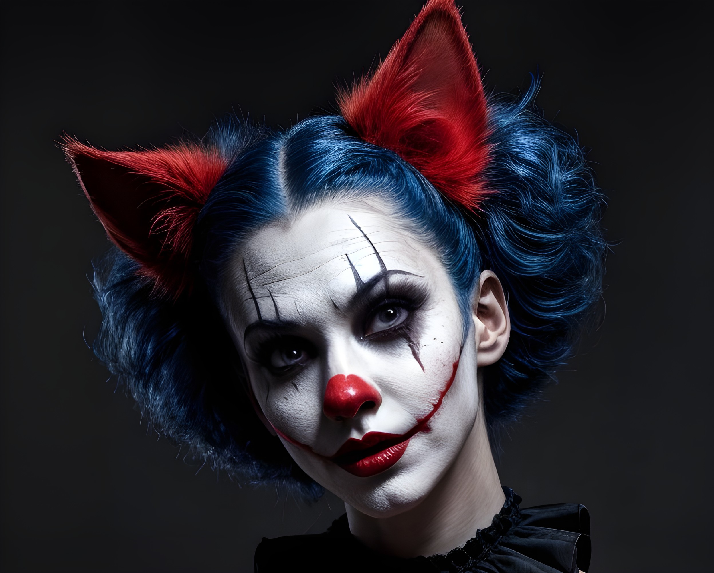 Surreal Portrait of a Clown-Inspired Figure
