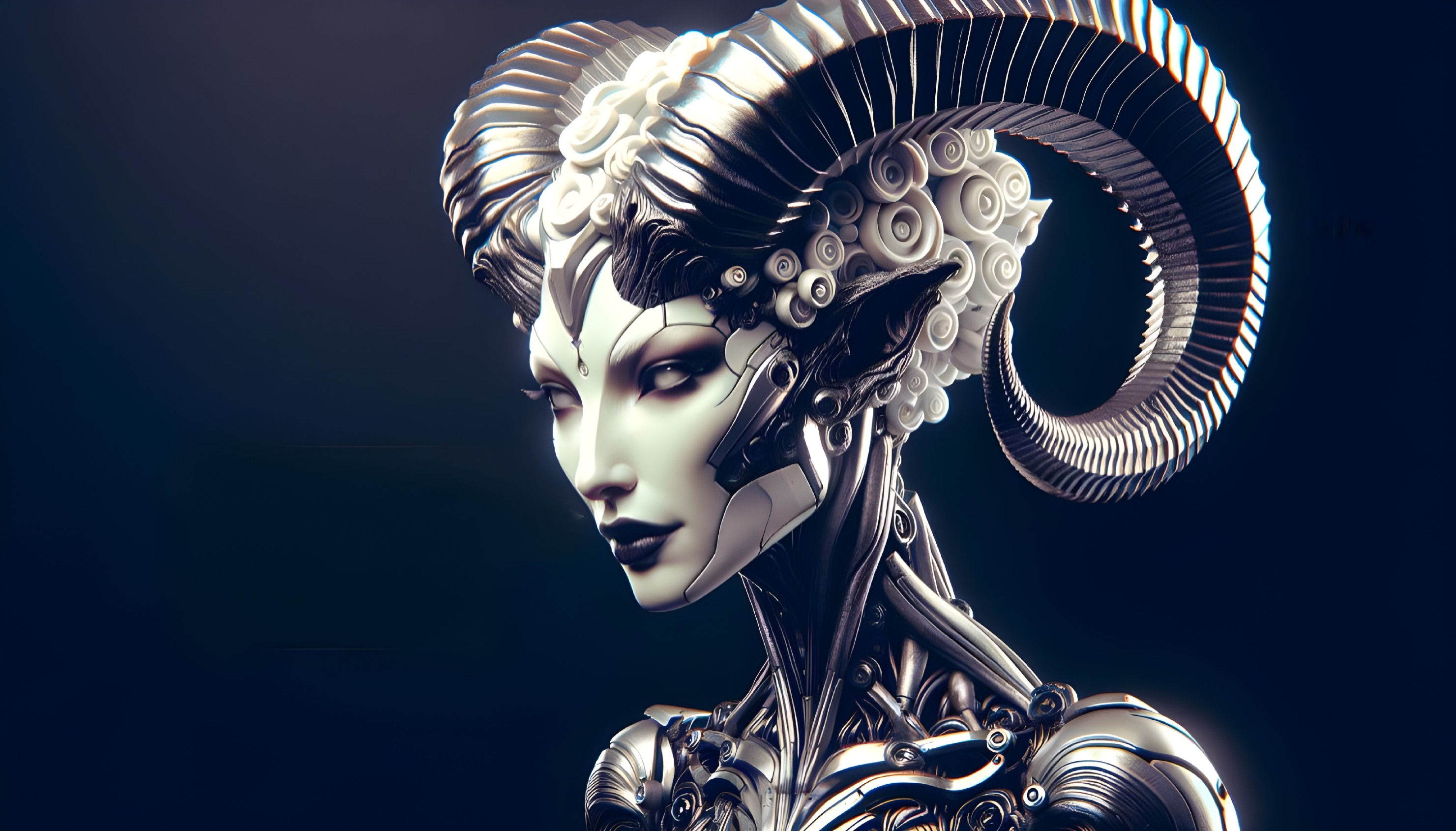 Futuristic Female Android with Intricate Circuitry Design