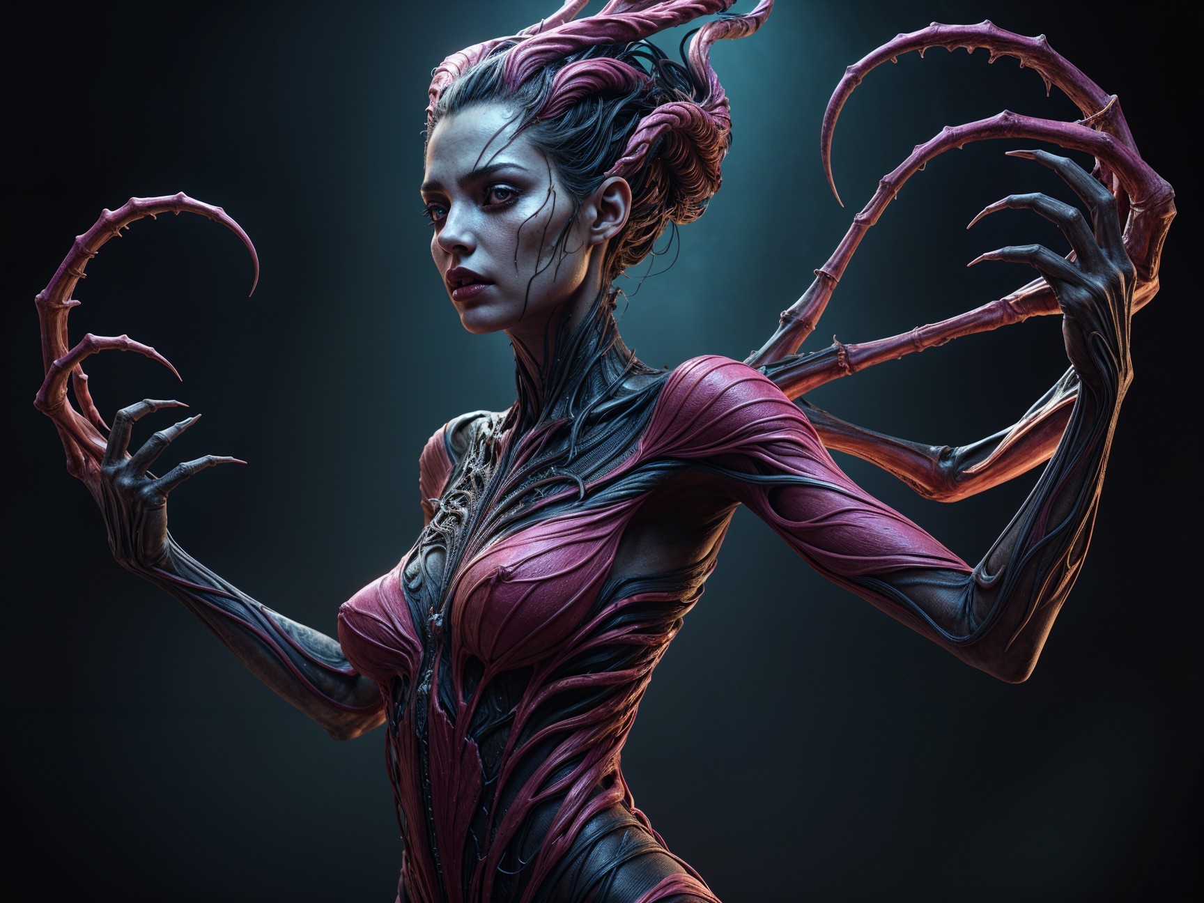 Alien-Inspired Female Figure with Unique Features