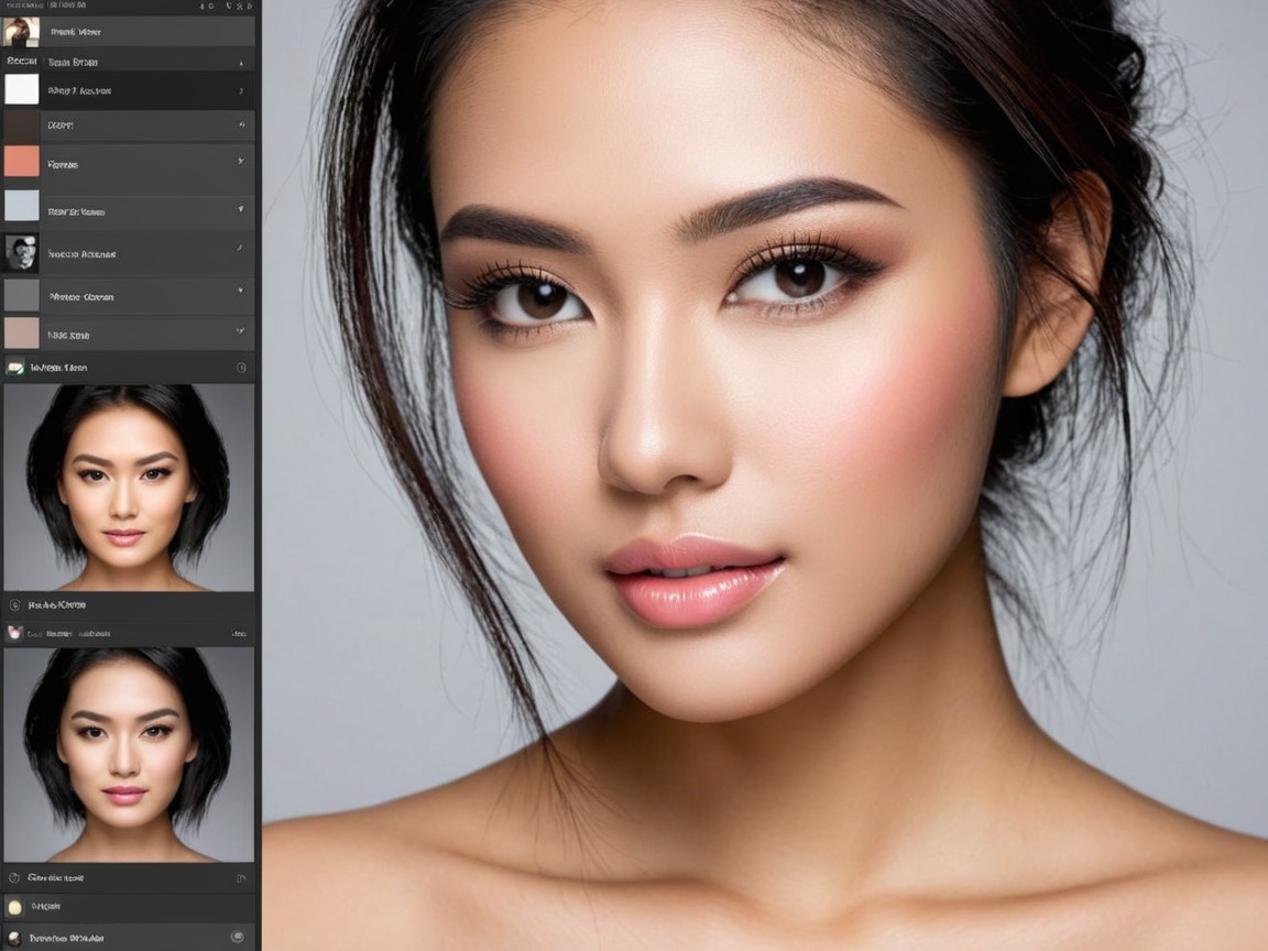 Close-Up Beauty Portrait of a Young Woman