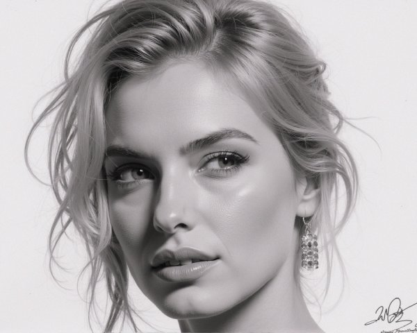 Black-and-white portrait of a confident woman