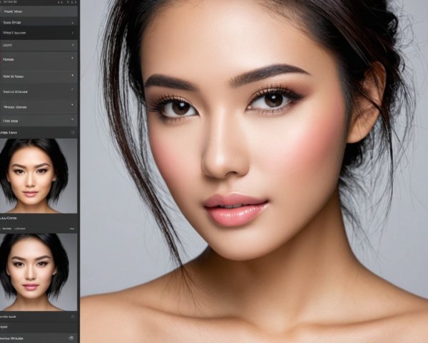 Close-Up Beauty Portrait of a Young Woman