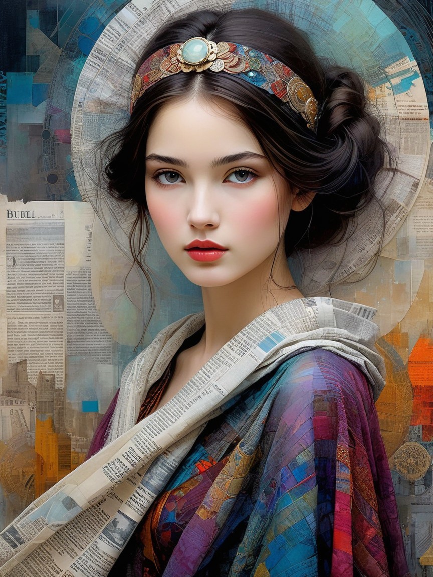 Close-Up Portrait of a Young Woman in Bohemian Style