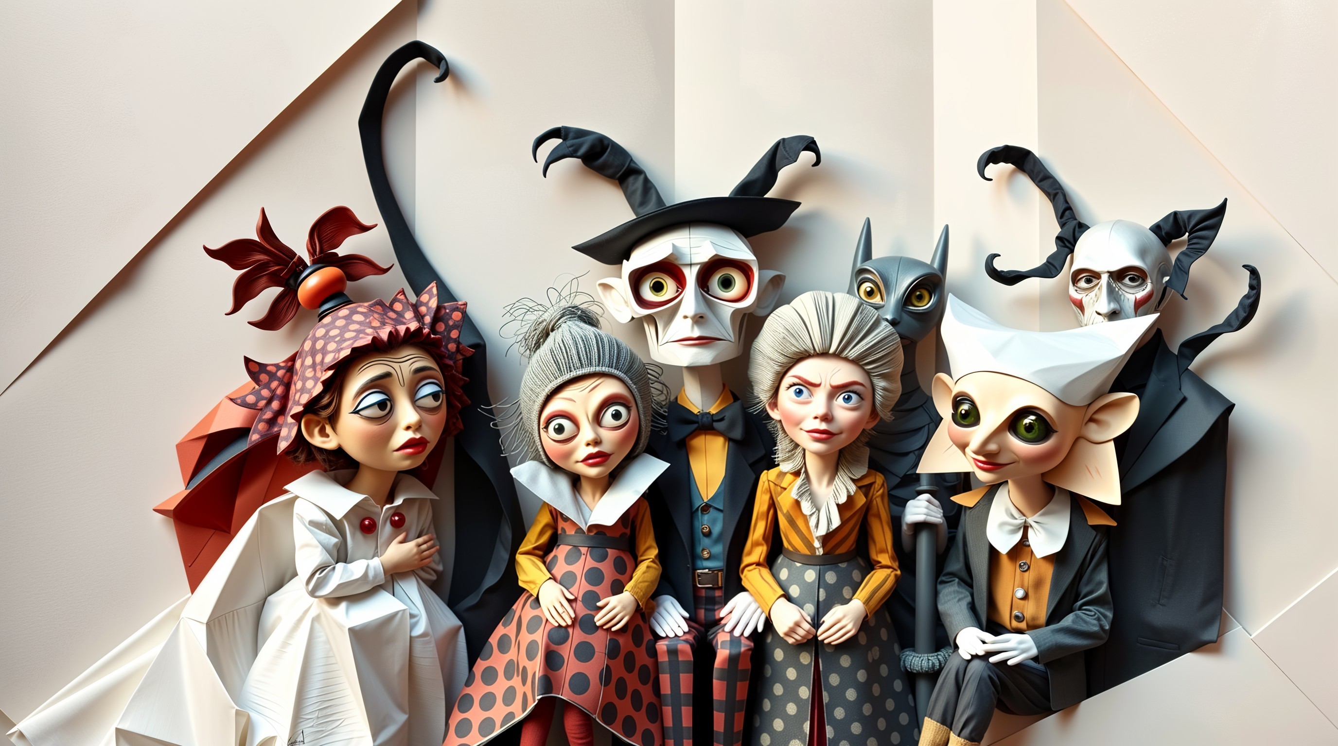 Whimsical Stylized Characters with Unique Features