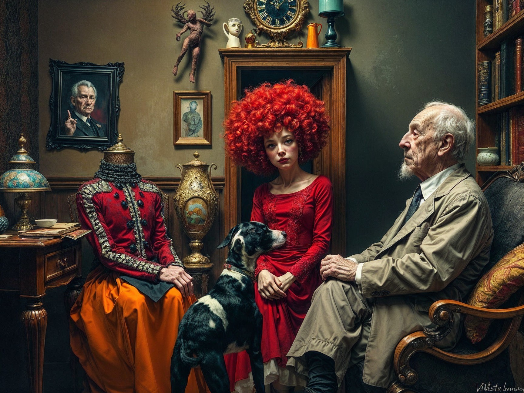 Eclectic Room with Mannequins and Vintage Decor