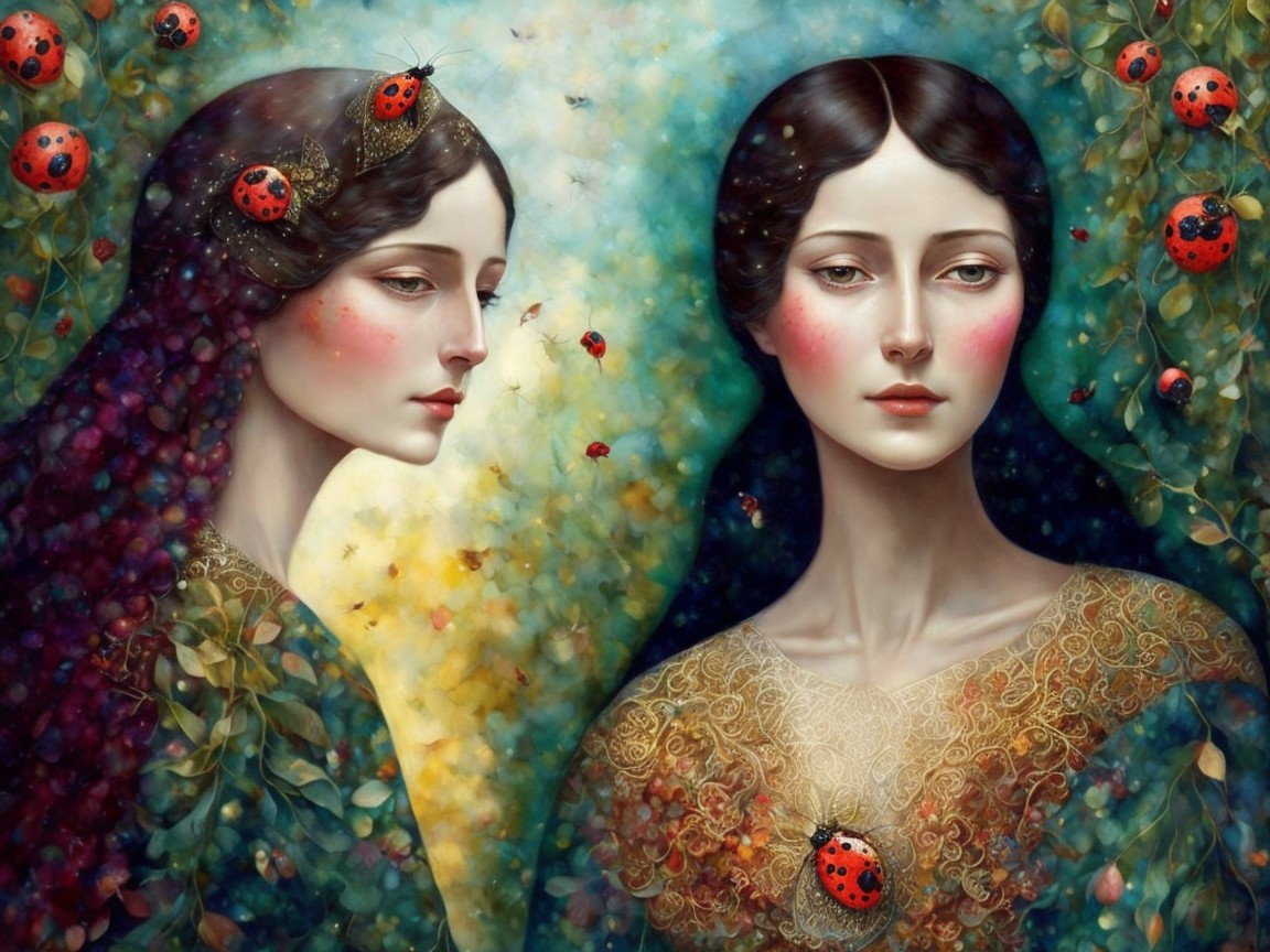 Ethereal Women in Dreamlike Nature Scene