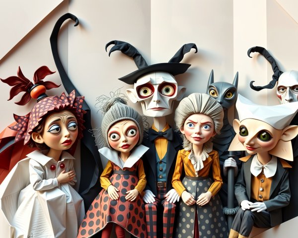 Whimsical Stylized Characters with Unique Features
