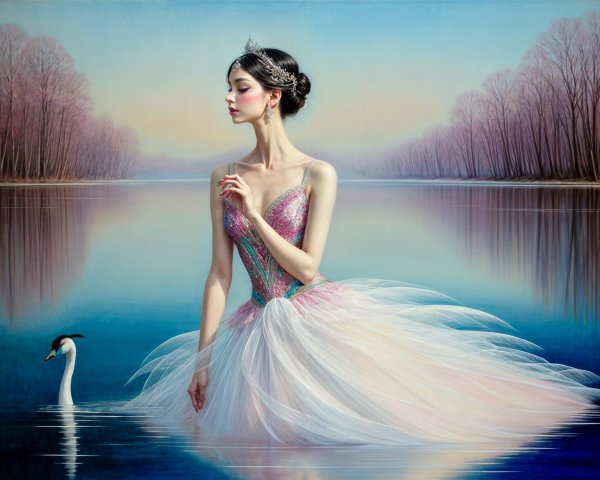 Ballerina in Pastel Costume by Serene Lake