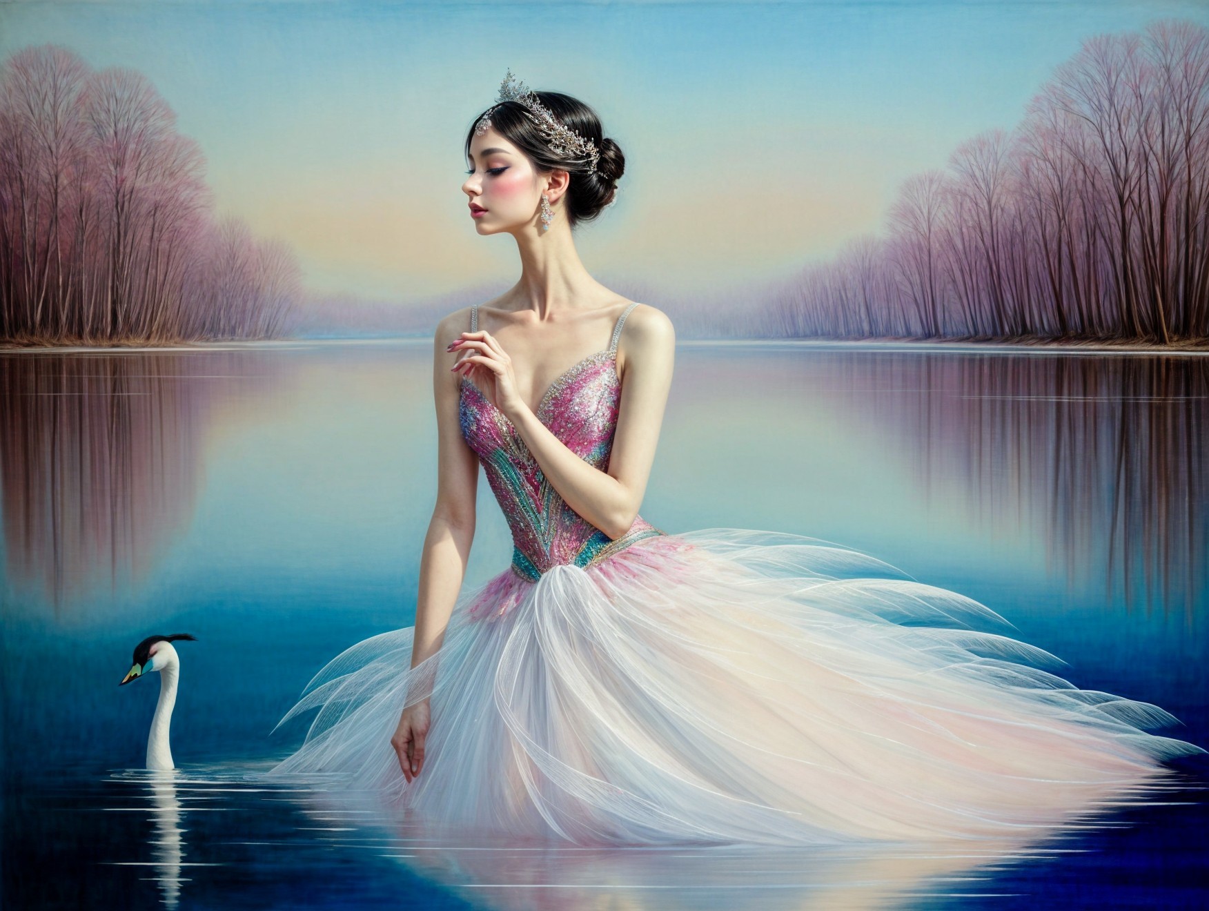 Ballerina in Pastel Costume by Serene Lake