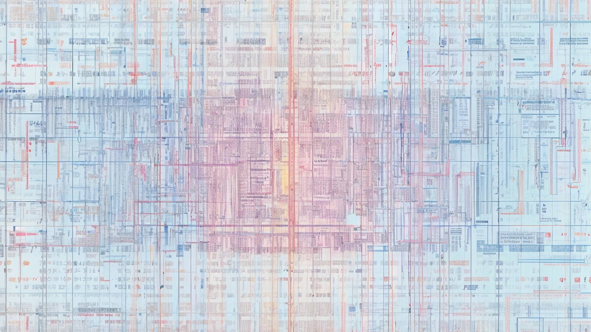 Abstract Pattern of Overlapping Lines in Colors