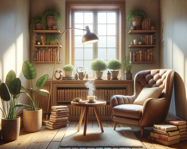 Cozy Room with Natural Light and Lush Plants