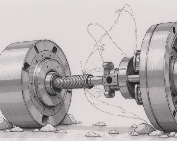 Detailed Illustration of Mechanical Gears and Motion