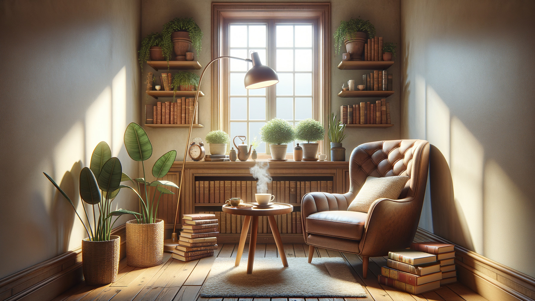 Cozy Room with Natural Light and Lush Plants