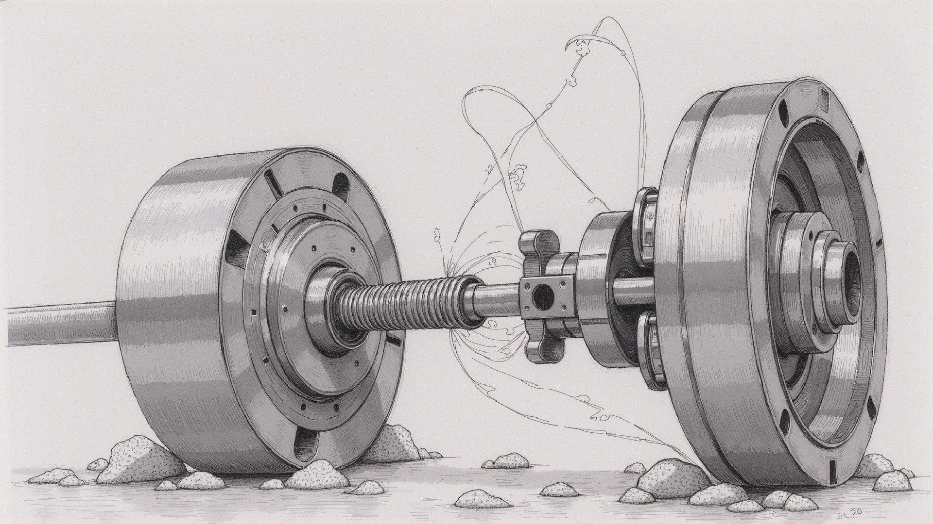 Detailed Illustration of Mechanical Gears and Motion