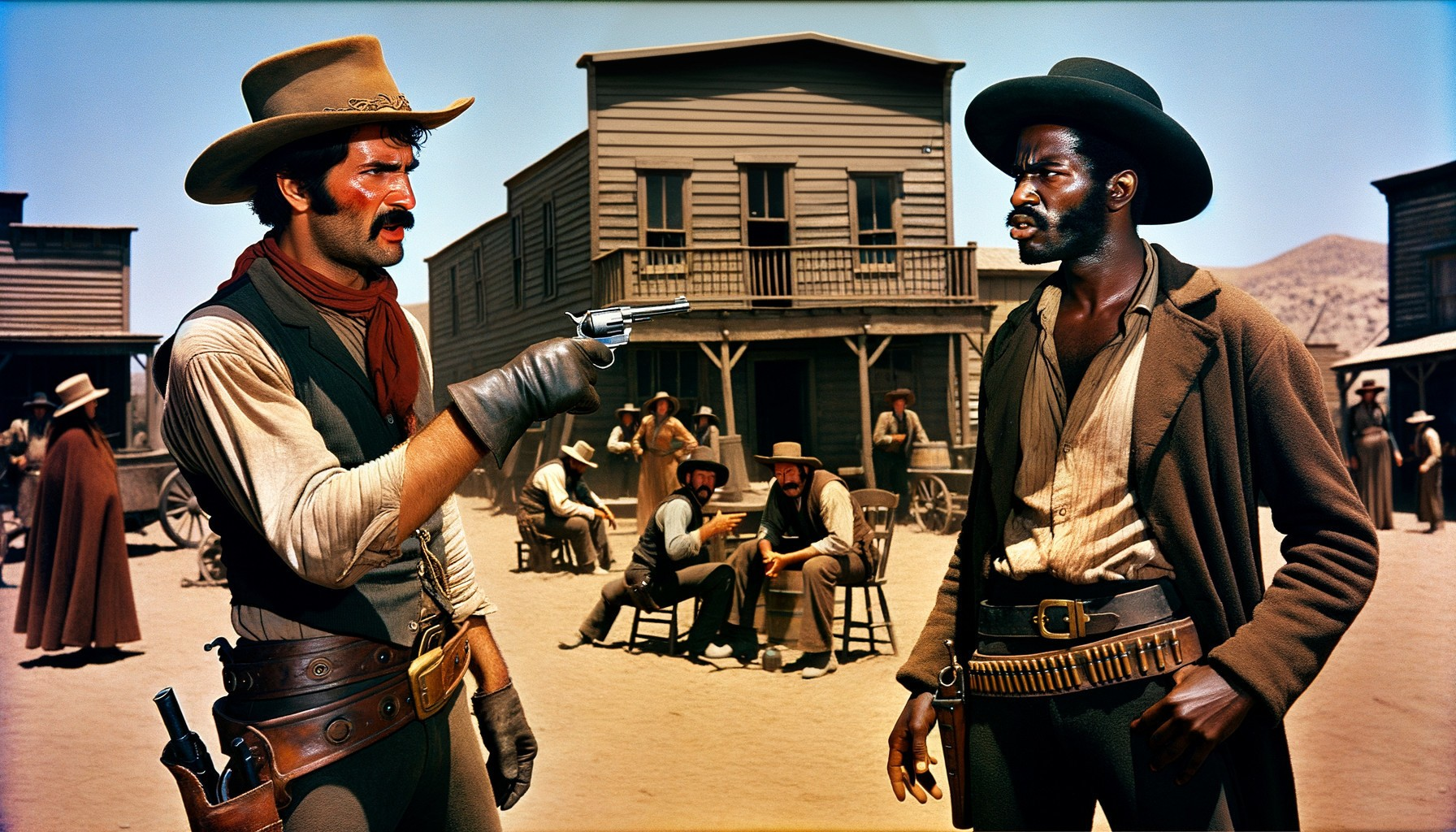 Wild West Standoff Between Two Cowboys in Town
