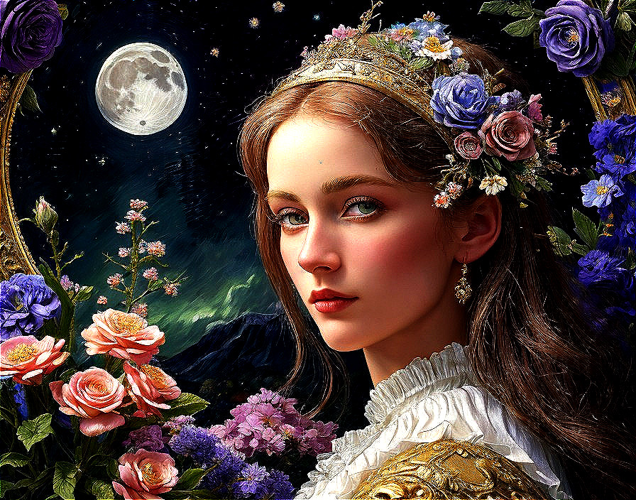 Moonlit Floral Fantasy