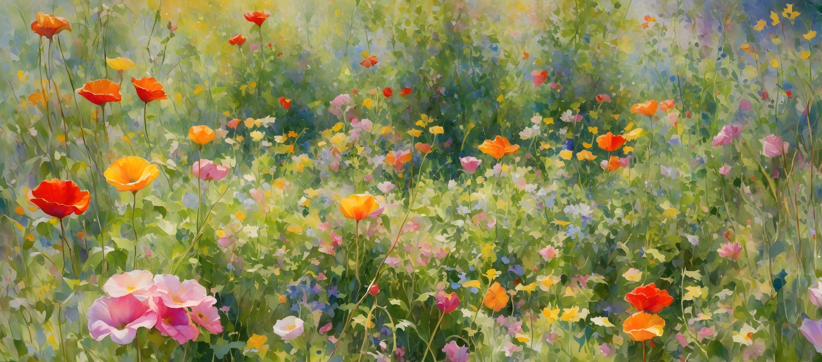 Vibrant Wildflower Field with Colorful Blossoms