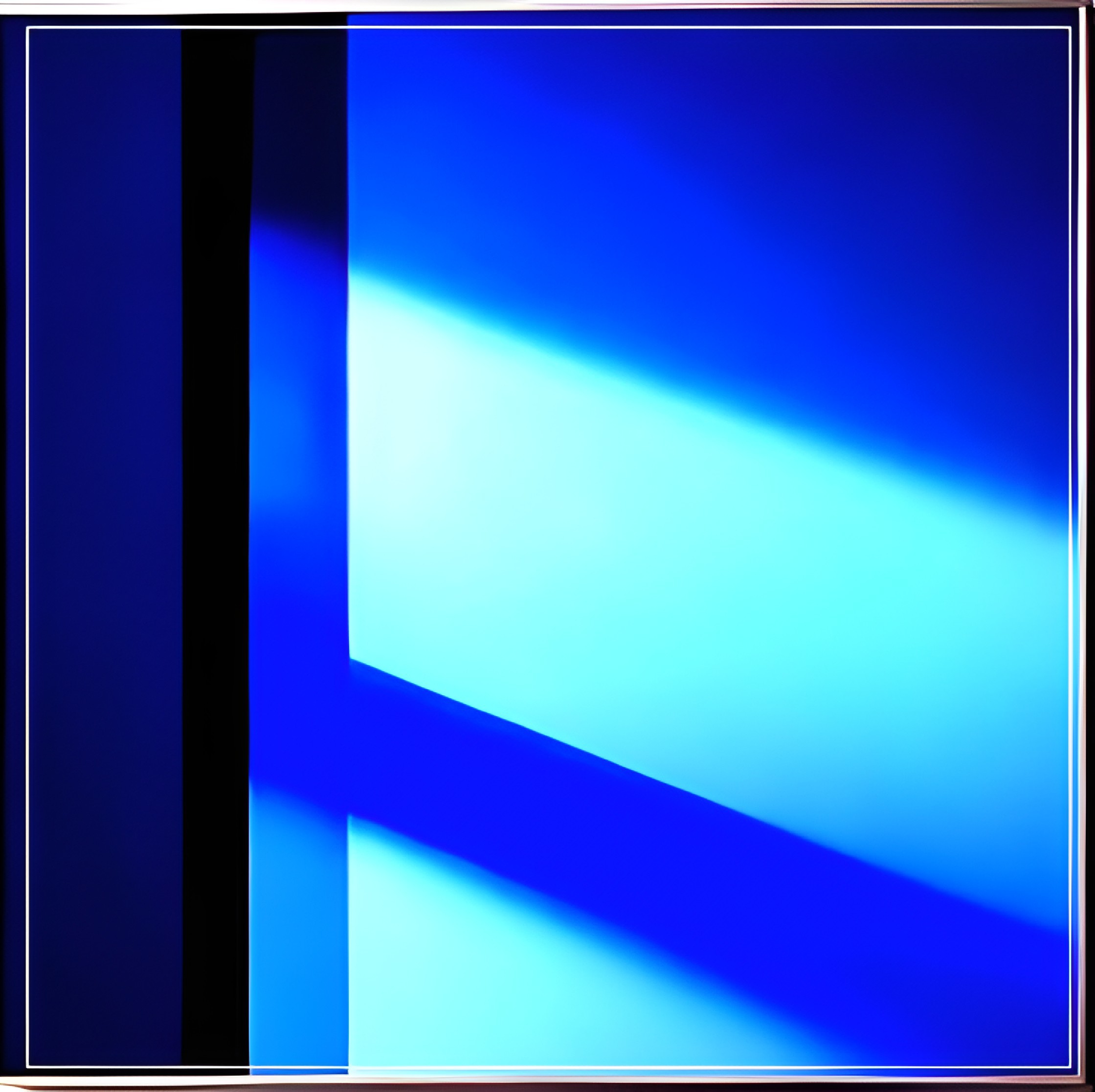 Abstract Composition of Blue Hues and Shapes