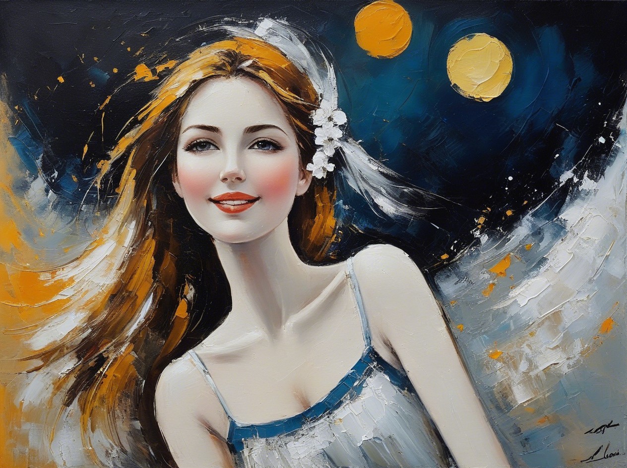 Impressionistic Digital Painting of an Elegant Woman